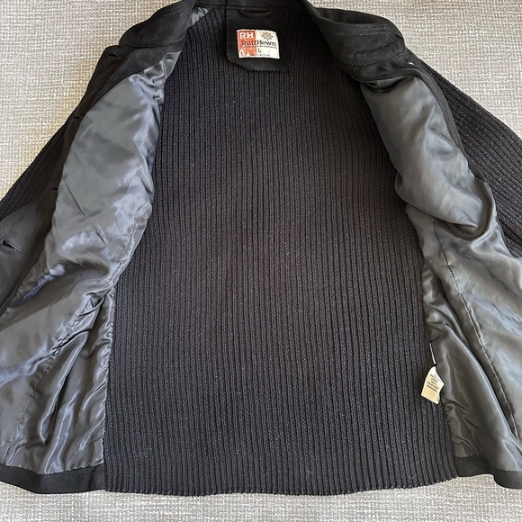 Ruff Hewn RH Fitted Faux Suede Knit jacket silver hardware size Large - Picture 5 of 10